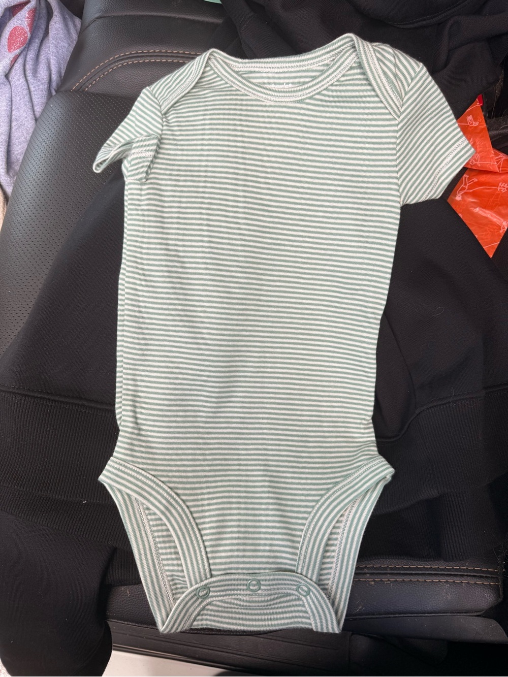 Carter's Mint and White Striped Baby One-Piece Bodysuit